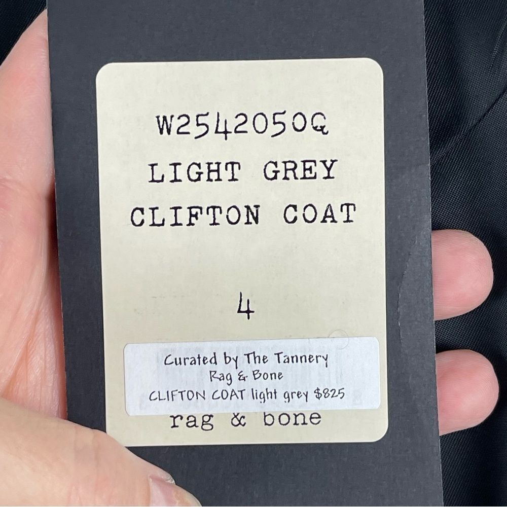 New Rag & Bone Clifton Virgin Wool Snap Coat Jacket Light Grey Size 4 Preppy Job - Picture 14 of 16